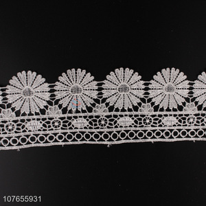 Factory price polyester embroidery lace trim ribbon for clothing accessories 