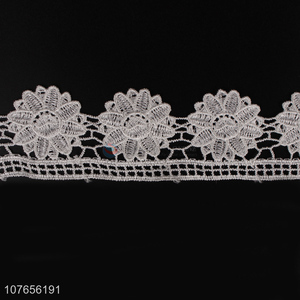 Factory supply new design white lace ribbon for garment accessories