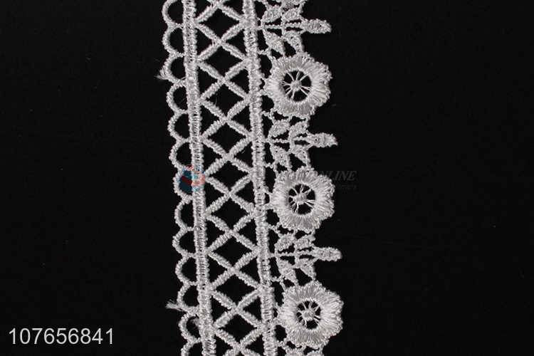 Durable creative design white decorative lace trim ribbon