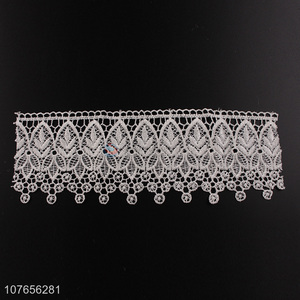 Promotional factory price white polyester wide lace ribbon