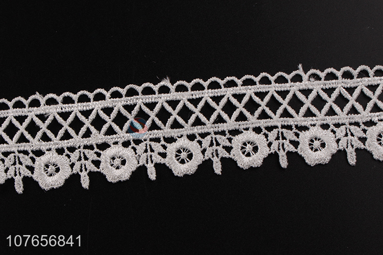 Durable creative design white decorative lace trim ribbon