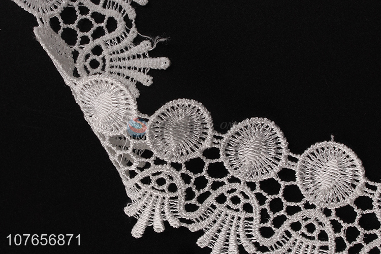 New style white decorative embroidery lace trim for ladies dress