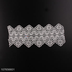 Wholesale low price white polyester lace trim ribbon for clothing