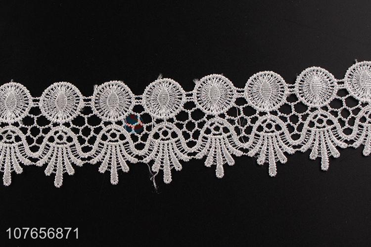 New style white decorative embroidery lace trim for ladies dress