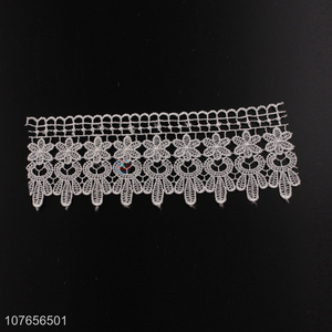 Cheap price delicate design polyester lace trim ribbon