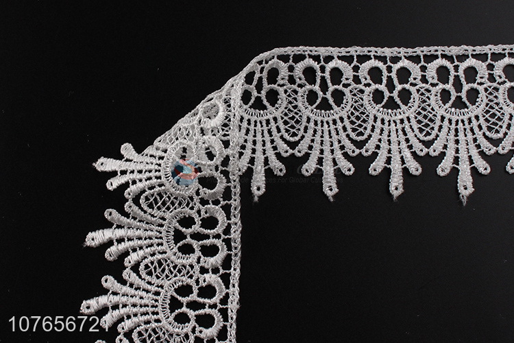 Best sales white floral lace trim for sewing apparel 