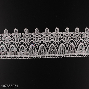 Most popular white embroidery lace ribbon for garment decoration