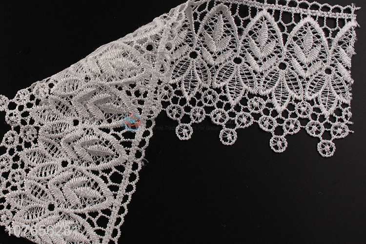 Promotional factory price white polyester wide lace ribbon