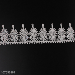 Low price white polyester lace trim with top quality