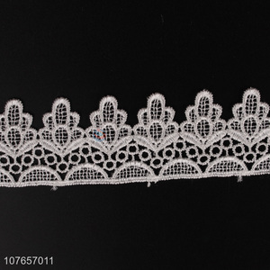 Hot sale good quality white embroidery border lace trim