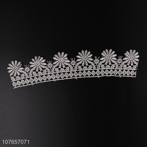 Factory direct sale white lace trim fabric for clothing 