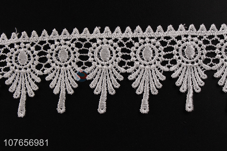 Low price white polyester lace trim with top quality