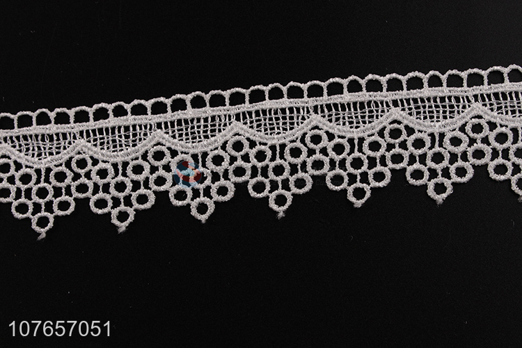 Top quality white flowers thin lace trims for decoration