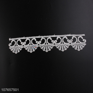 Wonderful white flower pattern lace trim with high quality