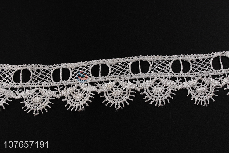 Wholesale garment embroidered lace trim white for dress