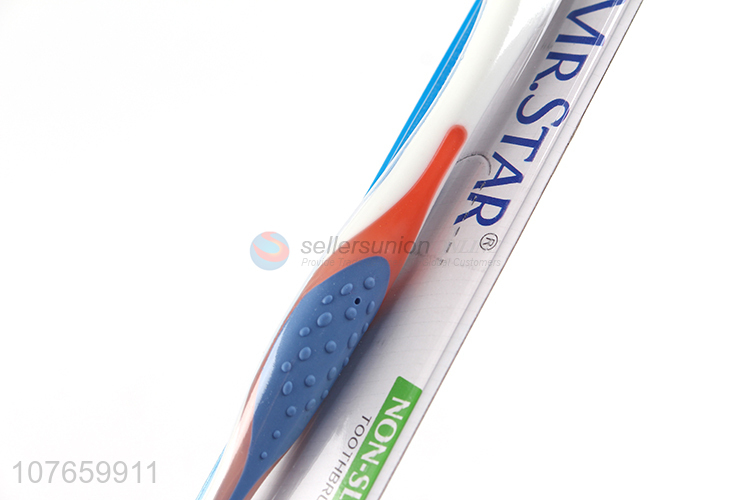 Hot sale fashion plastic toothbrush with non-slip handle