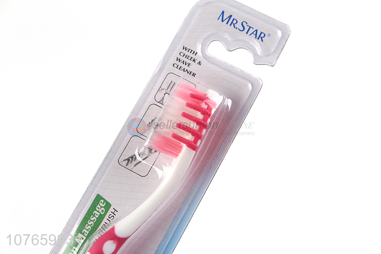 High quality fashion adult toothbrush certificated plastic toothbrush