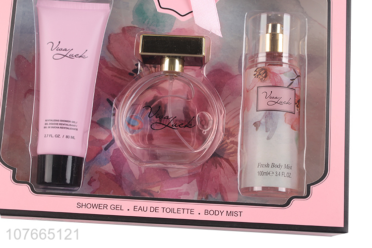 Hot products ladies perfume set gift perfume shower gel body mist