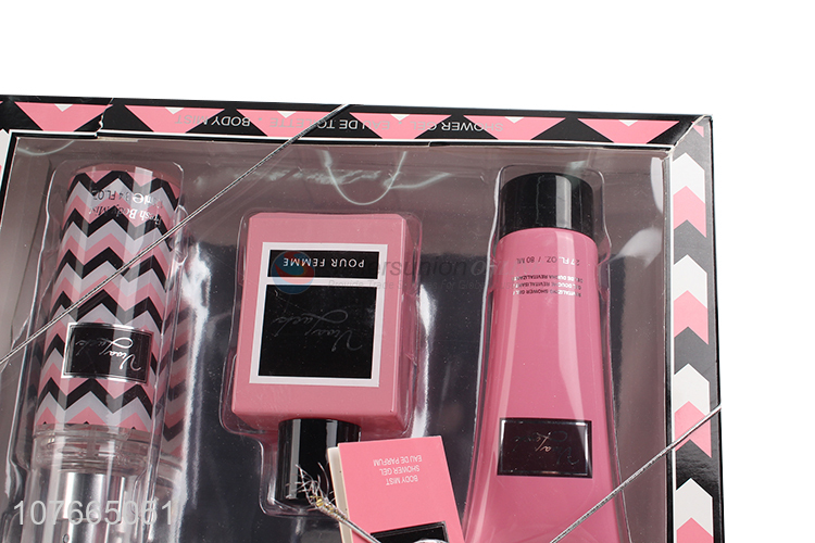 Hot sale ladies perfume set gift perfume shower gel body mist