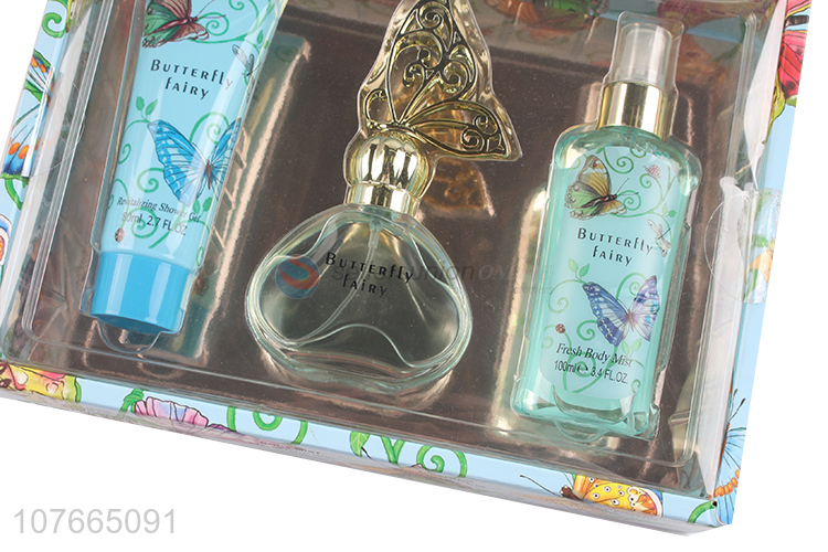 Most popular butterfly fairy perfume set gift perfume shower gel body mist