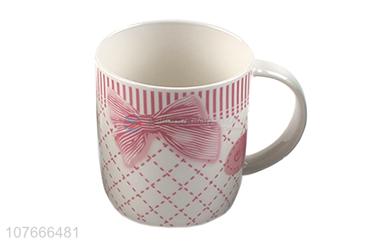 Wholesale Bowknot Pattern Ceramic Water Cup Best Coffee Mug