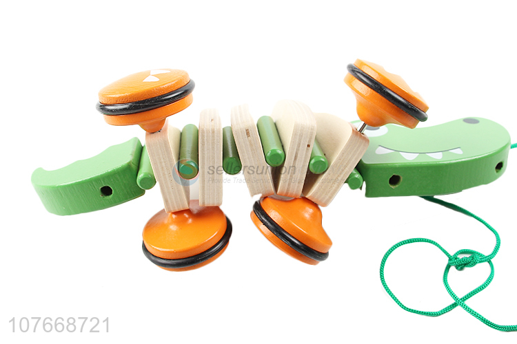 High Quality Cartoon Tractors Animals Crocodile Pull Rope Toy