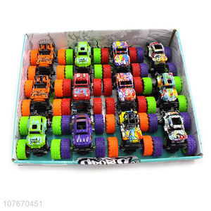 High quality children's toy car 4 red wheel stunt graffiti toy car