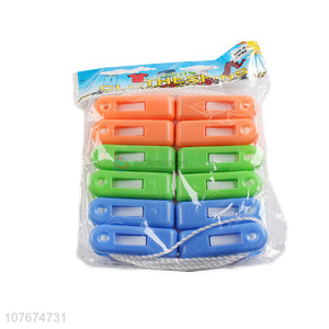 Hot-selling spring clothespins socks clip plastic clips with rope 12pcs