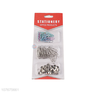 Low price office stationery drawing pin and paper clip set