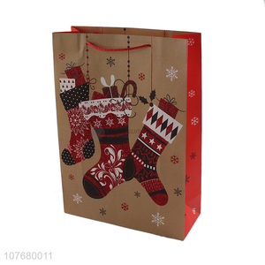 <em>Wholesale</em> yellow christmas socks kraft paper <em>gift</em> <em>gift</em> bag