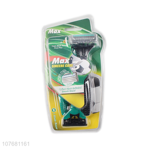 Wholesale safety round pivoting head triple blades razors