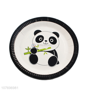Hot products cartoon panda printed <em>paper</em> <em>plate</em> for birthday party