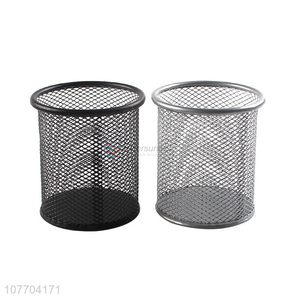 Good sale round metal mesh pen container iron pen bucket