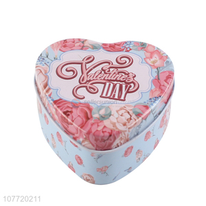 Factory wholesale heart-shaped tinplate <em>box</em> wedding <em>candy</em> <em>box</em>