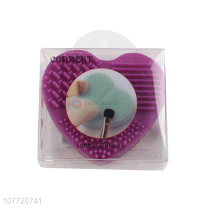 Custom Heart Shape Makeup Brush Cleaning Pad Cosmetic Brush Cleaner