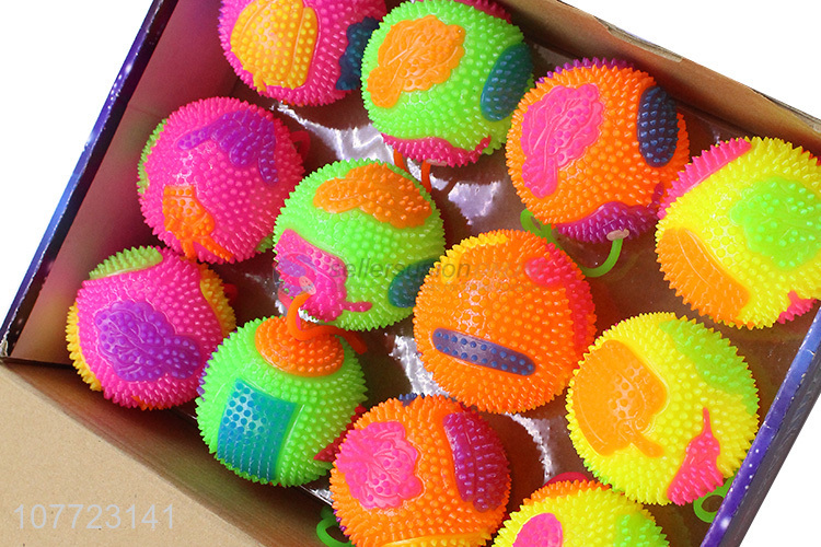 Hot selling flashing massage ball pet toy spiky bouncy ball