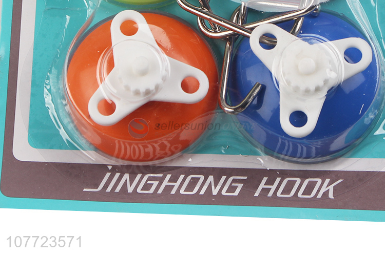 Top seller 4 pieces traceless sucker hook suction cup wall hooks