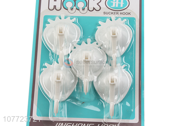 China manufacturer 5 pieces wall mounted sucker hook for household use