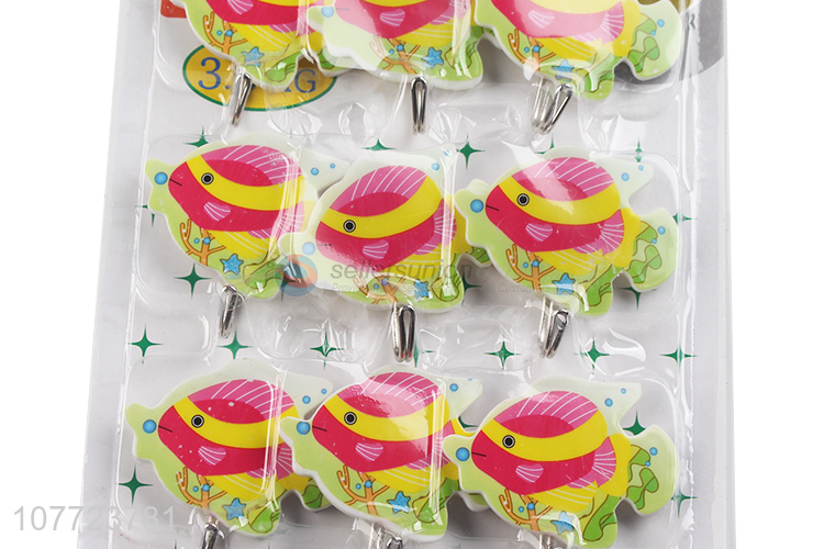 High quality 9 pieces cartoon heavy duty plastic sticky hooks