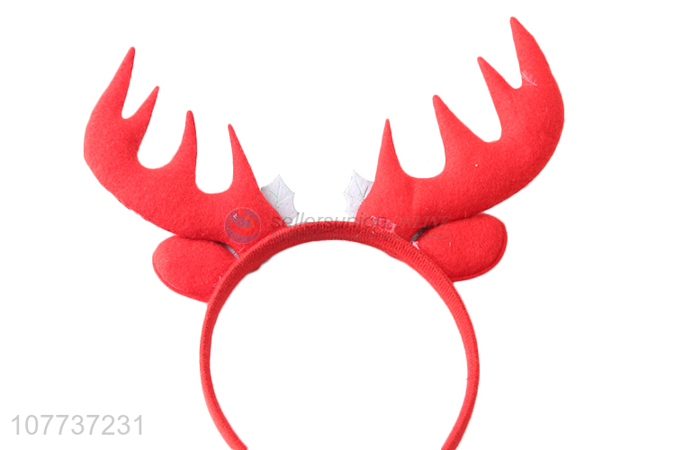Hot selling red fruit bell antlers headband Christmas party dress up headwear