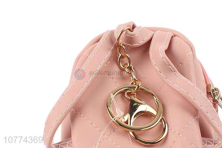 New Arrival Pink Change Purse Ladies Coin Case With Key Ring