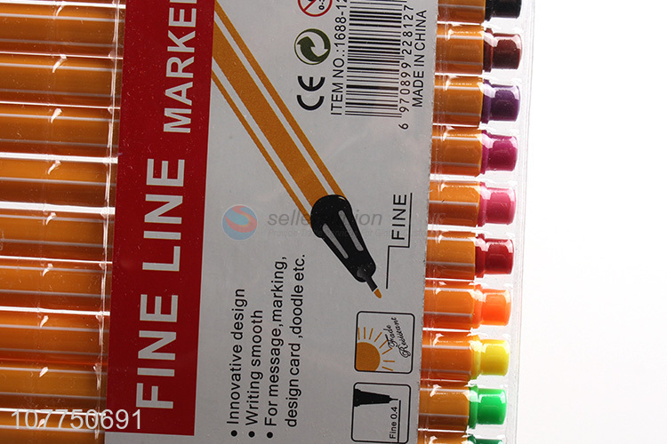 Low price 12 colors drawing marker pens fine line markers