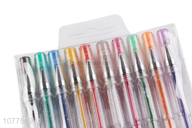 Low price 10 colors gel ink pen scented glitter gel pens