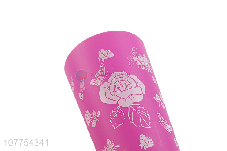 Wholesale Flower Pattern Plastic Cup Fashion Tooth Mug