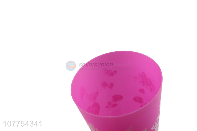 Wholesale Flower Pattern Plastic Cup Fashion Tooth Mug