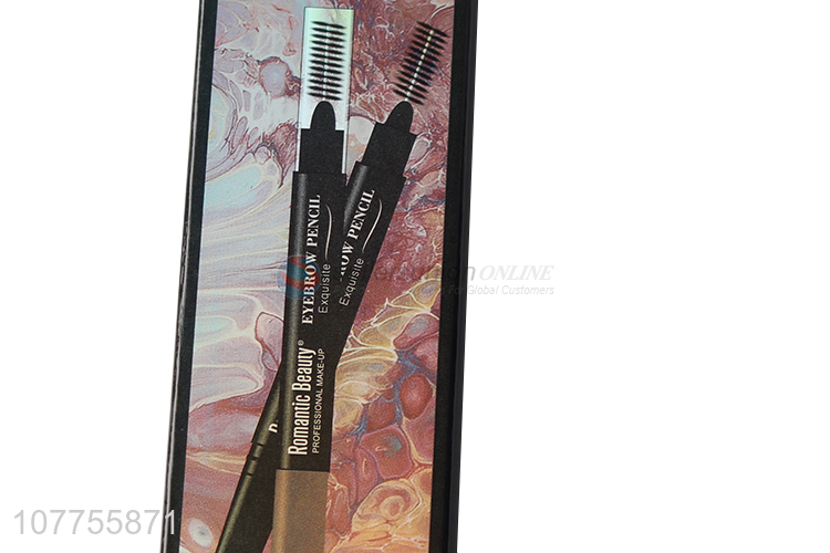 Eyebrow pencil waterproof makeup tools double head with brush 