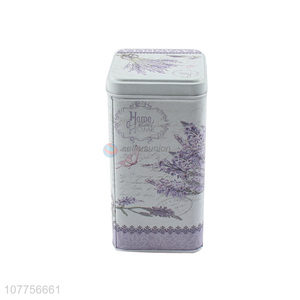 Best Quality Lavandula Pattern Tin Can Storage Box