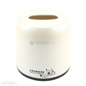 Hot sale round plastic paper towel holder napkin box