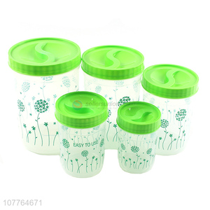 Wholesale 5 pieces plastic sealed container kitchen food <em>storage</em> <em>bottle</em>