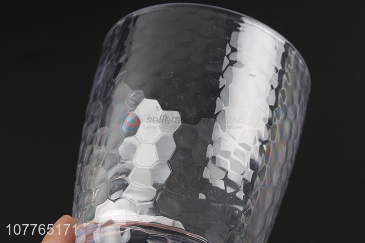 Wholesale honeycomb design clear plastic water cup plastic tumbler